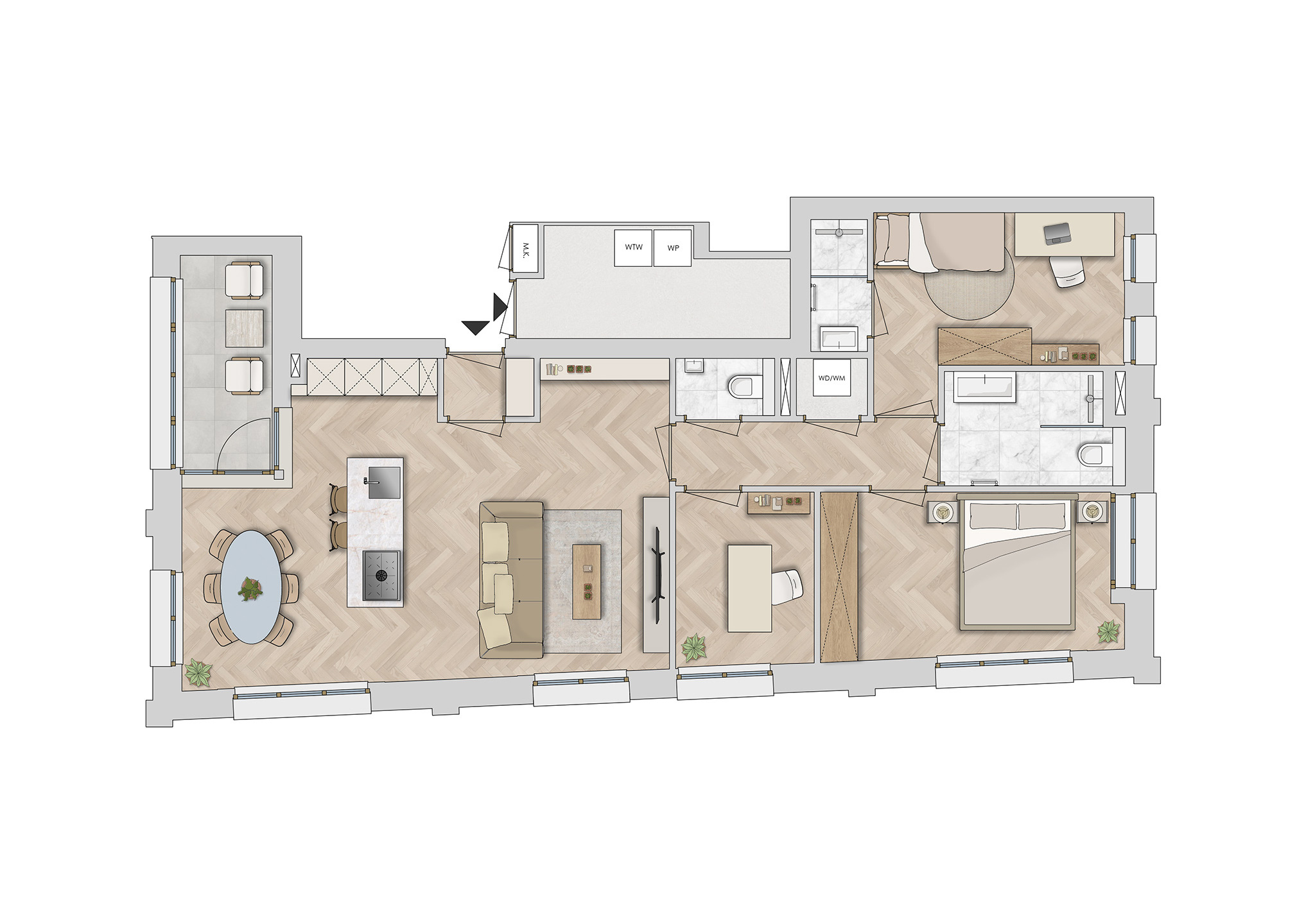 Afbeelding bij 1e en 2e verdieping met uitzicht op het water