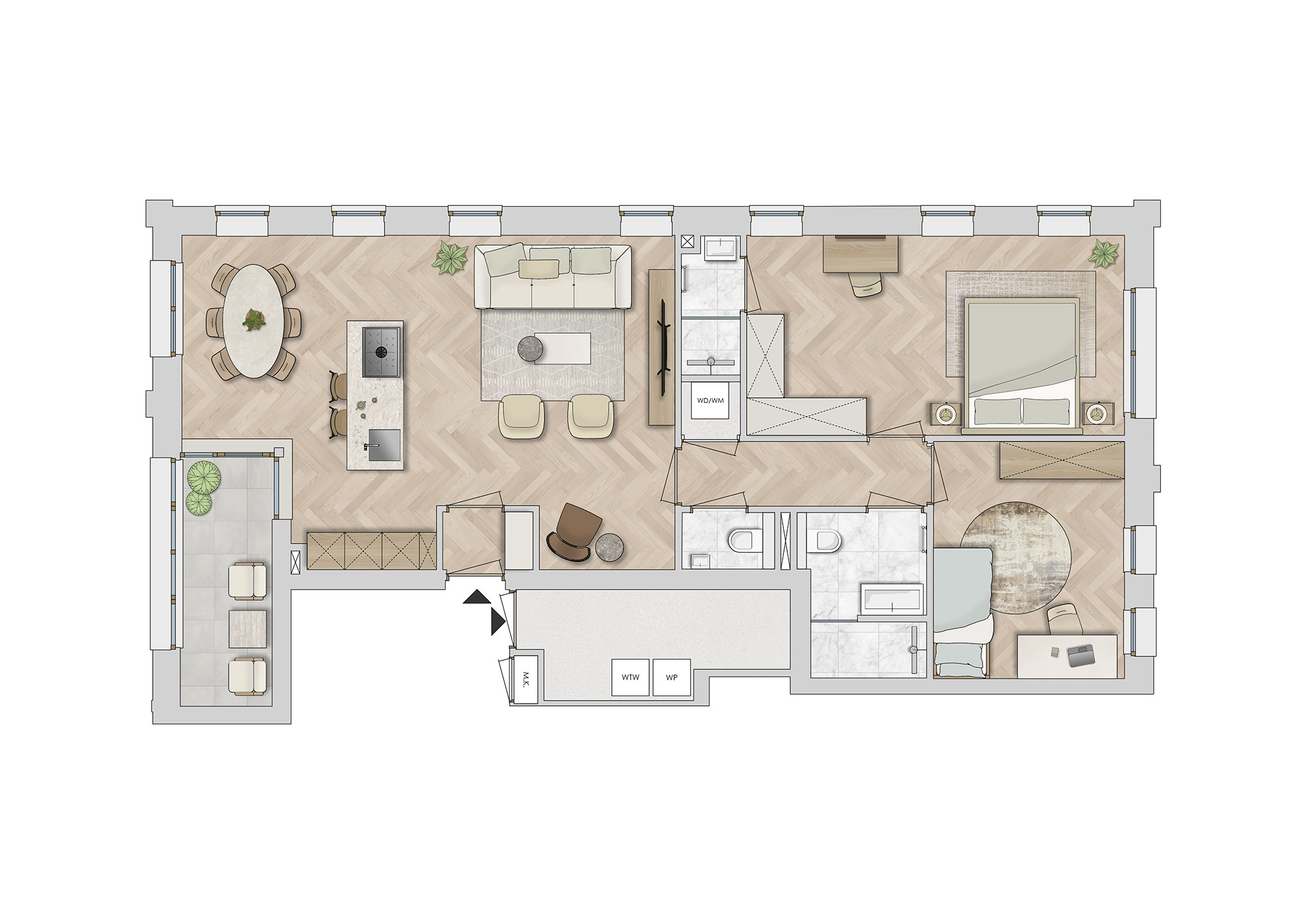 Afbeelding bij 1e en 2e verdieping met ligging aan de passage